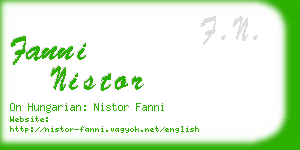 fanni nistor business card